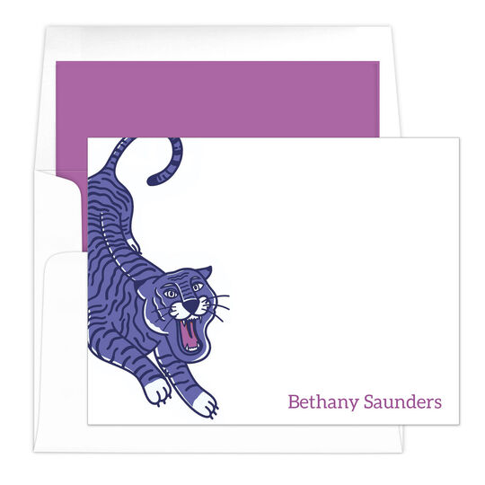 Purple Tiger Folded Note Cards